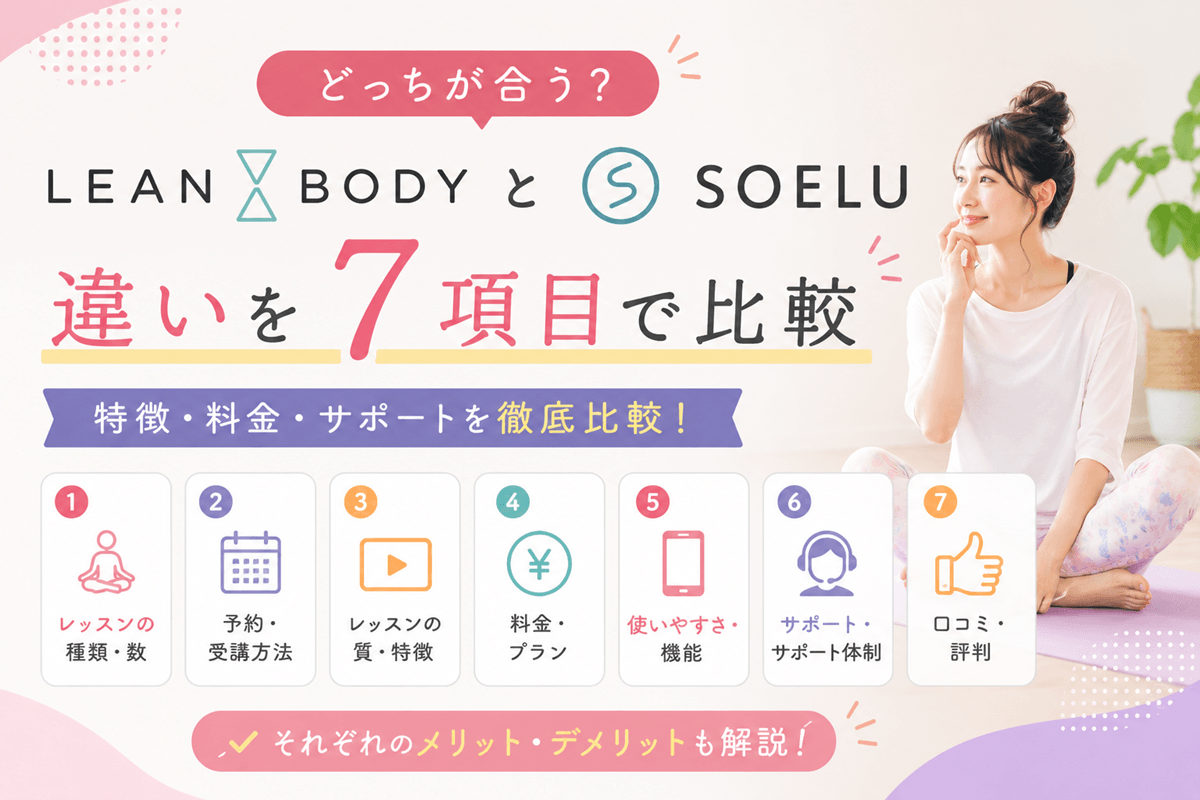 LEAN BODY(リーンボディ)とSOELU(ソエル)の違いを7項目で比較|どっちが合う?